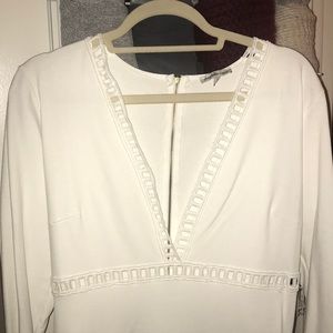 Low-cut little white dress